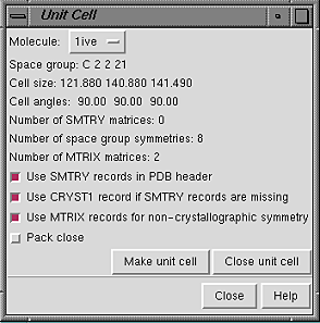 Unit Cell dialog