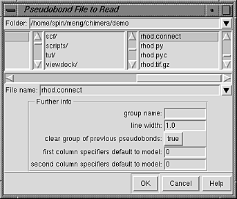 panel for opening pseudobond info